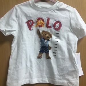 NWT 12 Month Polo Bear Firework T-shirt